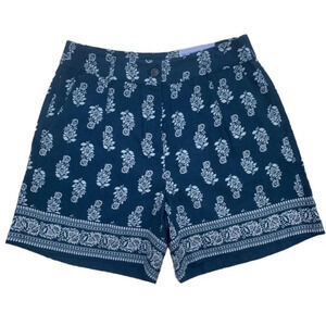 NWT Ann Taylor White Blue Floral High Waist High Rise Shorts Size 6